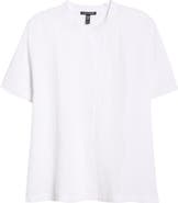Eileen Fisher Mandarin Collar Short Sleeve Organic Linen Button-Up Shirt