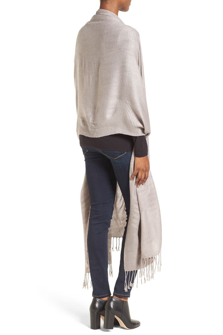 Fringe Textured Wrap, Alternate, color, GREY GULL