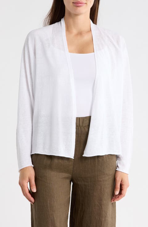 Organic Linen & Organic Cotton Open Front Cardigan