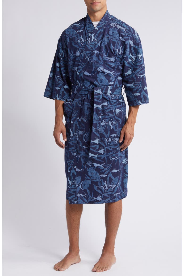 Sea Change Knit Robe, Main, color, NAVY