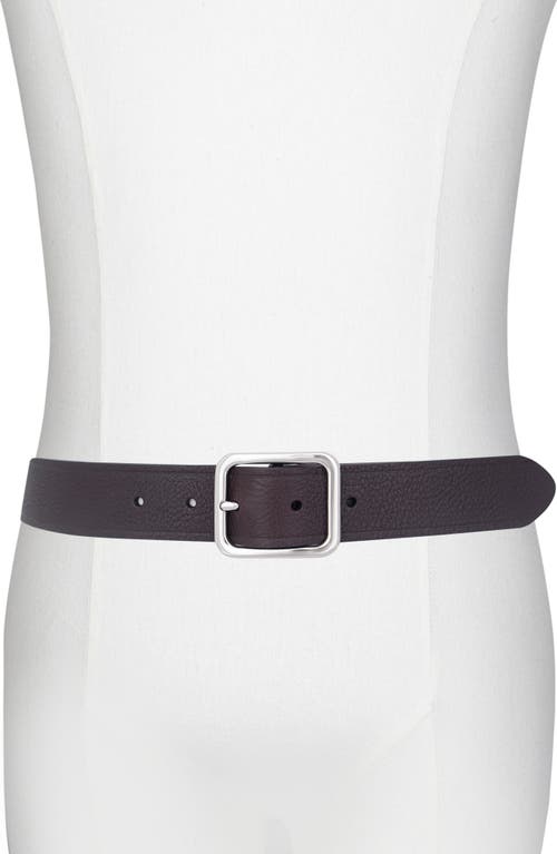 Vince Pebbled Leather Belt In Chocolate