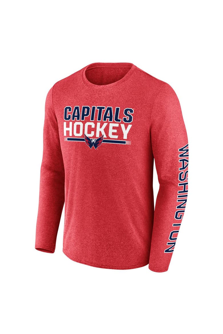 Men's Fanatics Heather Red Washington Capitals Sweep Iconic Synthetic Long Sleeve T-Shirt, Alternate, color, Heather Red