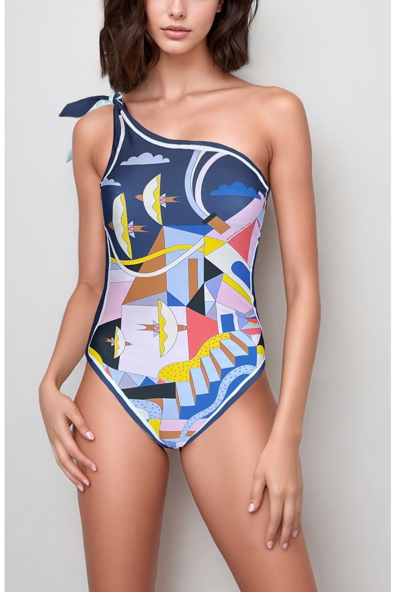 Dream Like Reversible One-Shoulder One-Piece Swimsuit, Main, color, Blue