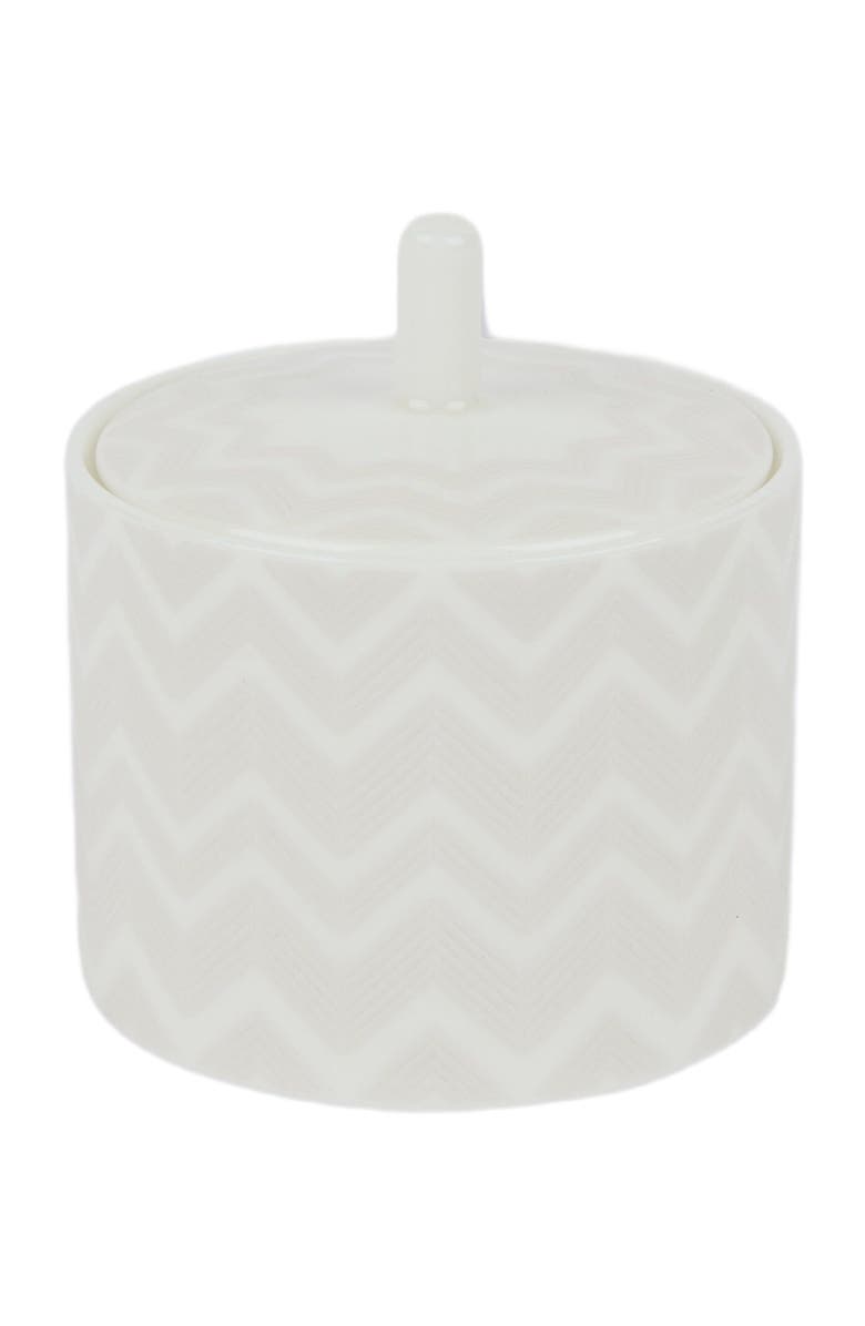 Missoni Home Zigzag White Sugar Bowl, Main, color, White