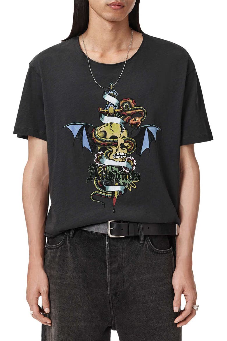 Sabre Cotton Graphic T-Shirt, Alternate, color, WASHED BLACK