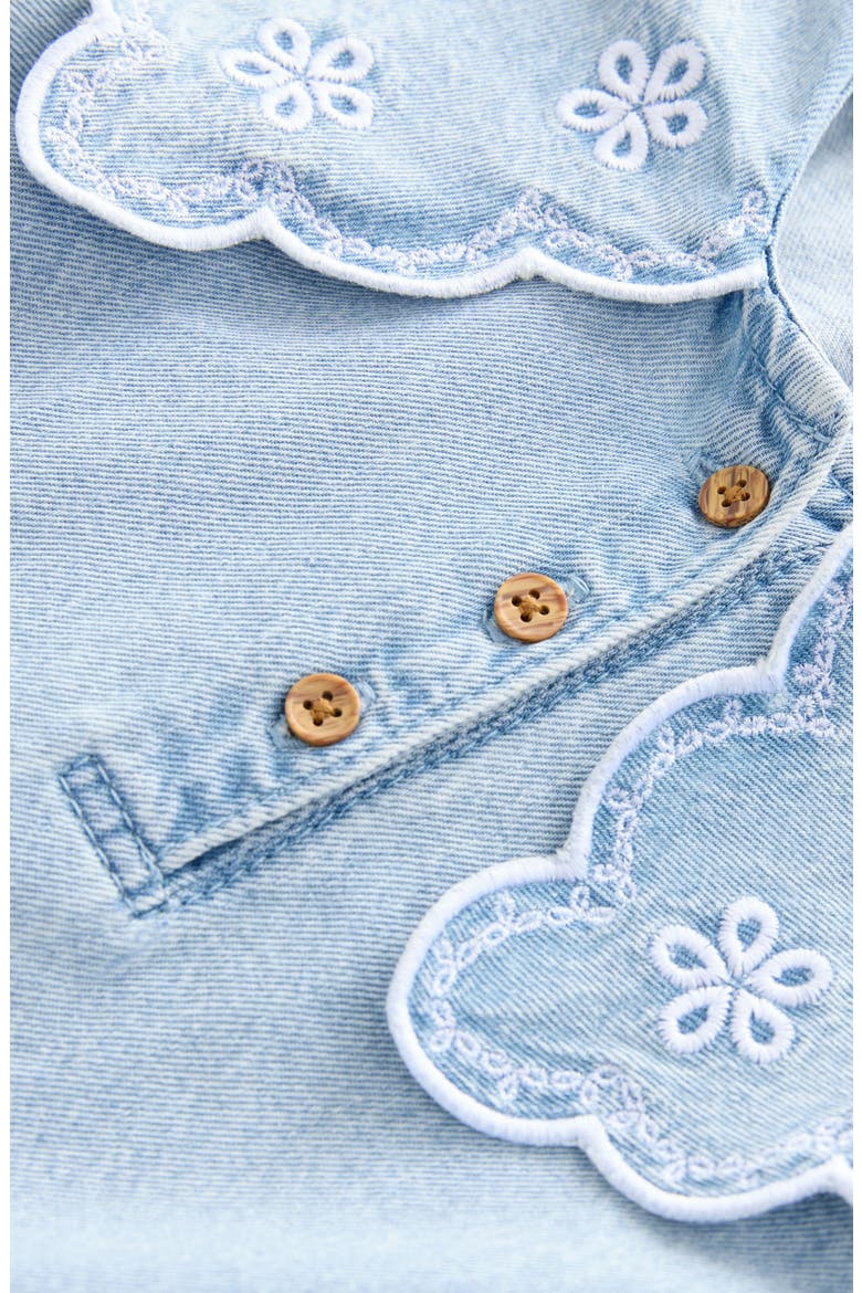 Kids' Embroidered Collar Denim Dress, Alternate, color, BLUE
