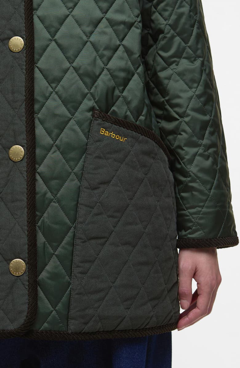 Barbour Meryl Colorblock Quilted Jacket, Alternate, color, Olive/ Ancient Tartan