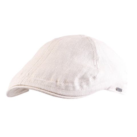 Men's Linen Pub Cap with Curved Peak