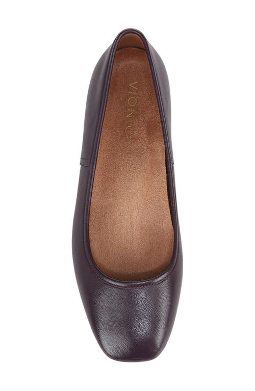 Vionic Orinda Square Toe Flat In Winter Plum