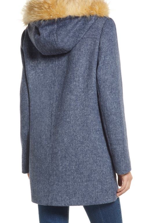 Sam Edelman Hooded Duffle Coat In Blue