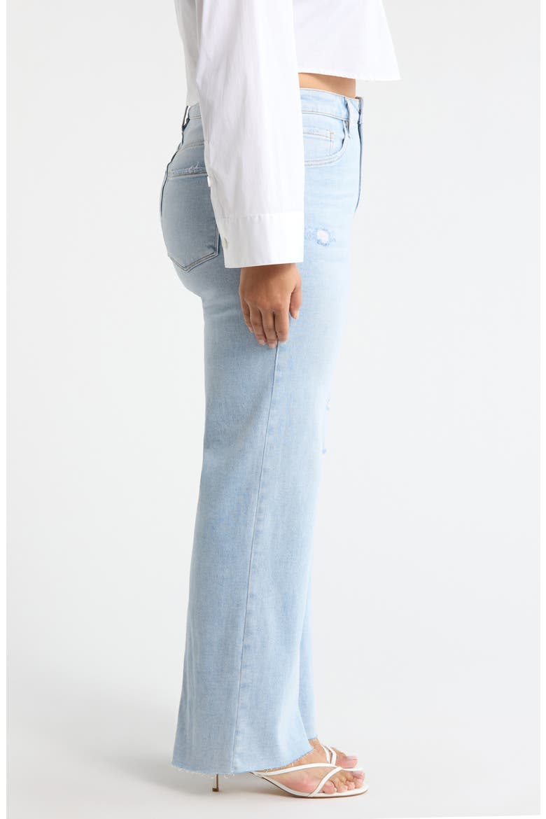 High Waist Raw Hem Wide Leg Jeans, Alternate, color, LIGHT BLUE