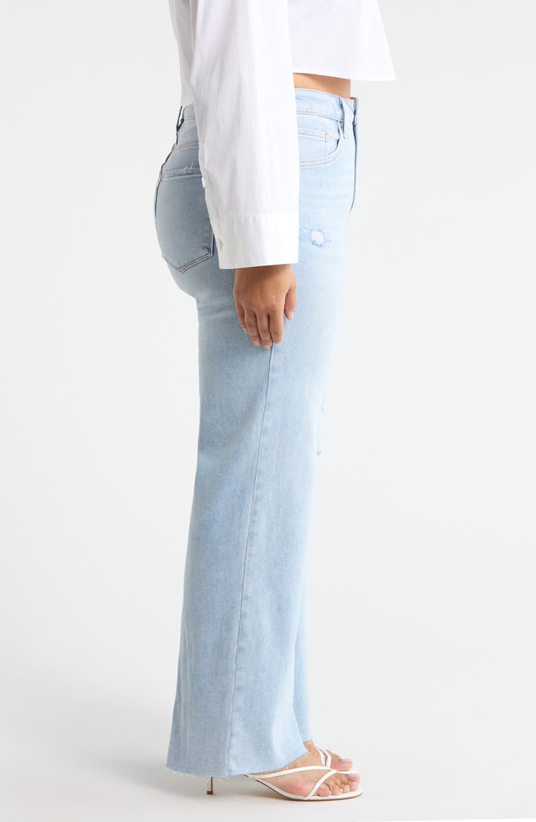 Bayeas High Waist Raw Hem Wide Leg Jeans, Alternate, color, Light Blue