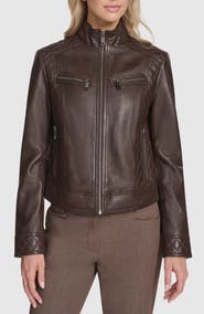 Andrew Marc Mikel Racer Leather Jacket