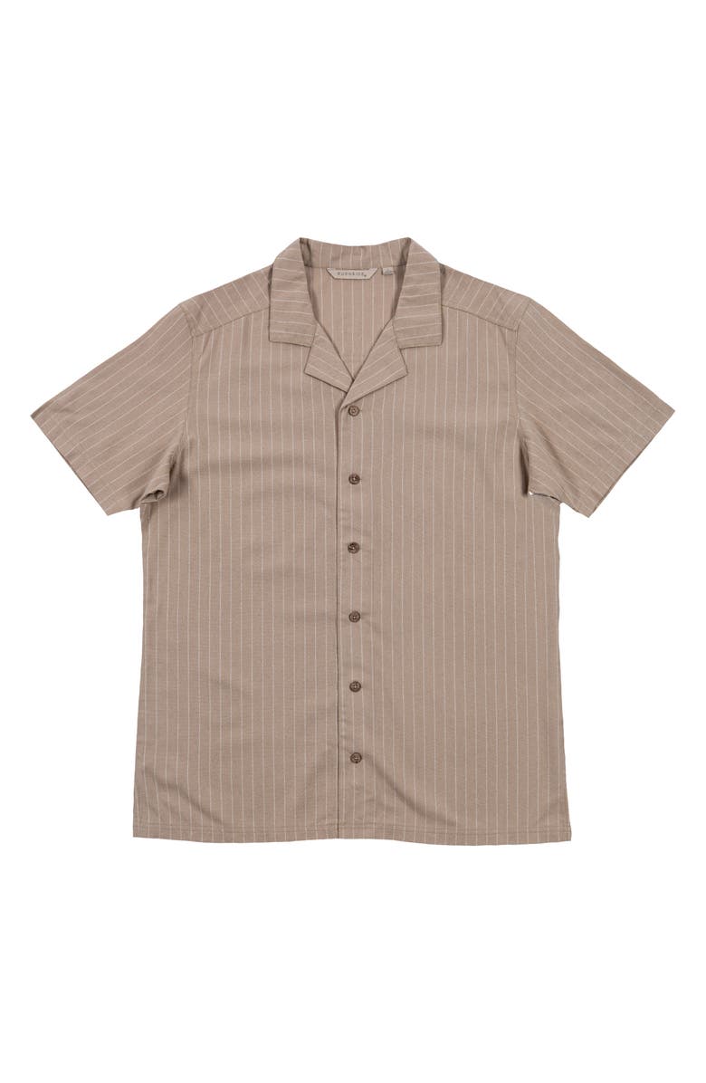 BURNSIDE Stripe Linen & Cotton Blend Camp Shirt, Main, color,