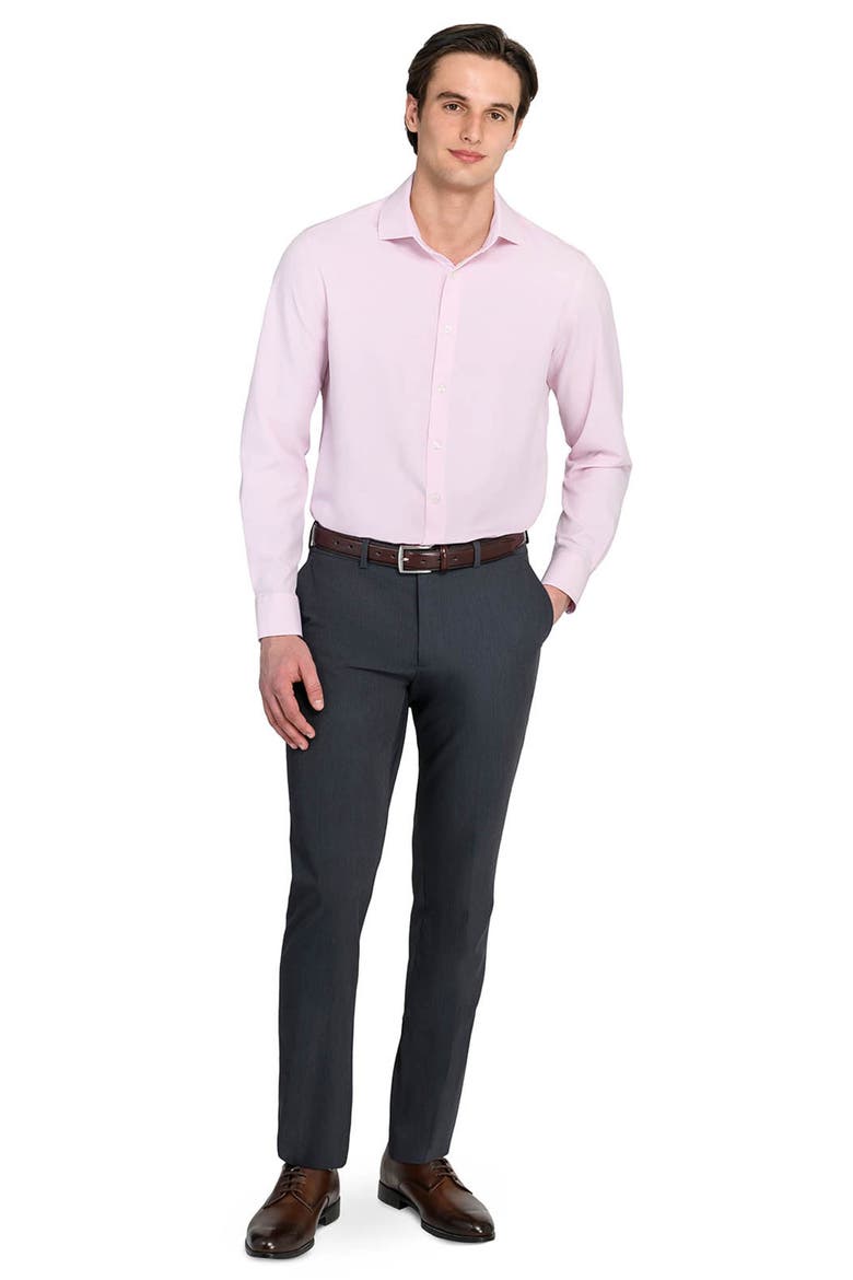 Slim Fit Solid Performance Dress Shirt, Alternate, color, PINK