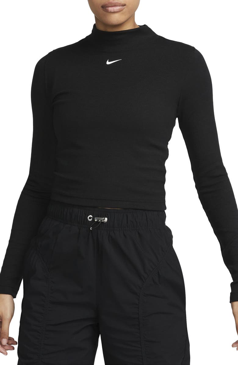 Nike Essentials Ribbed Long Sleeve Top, Main, color, 