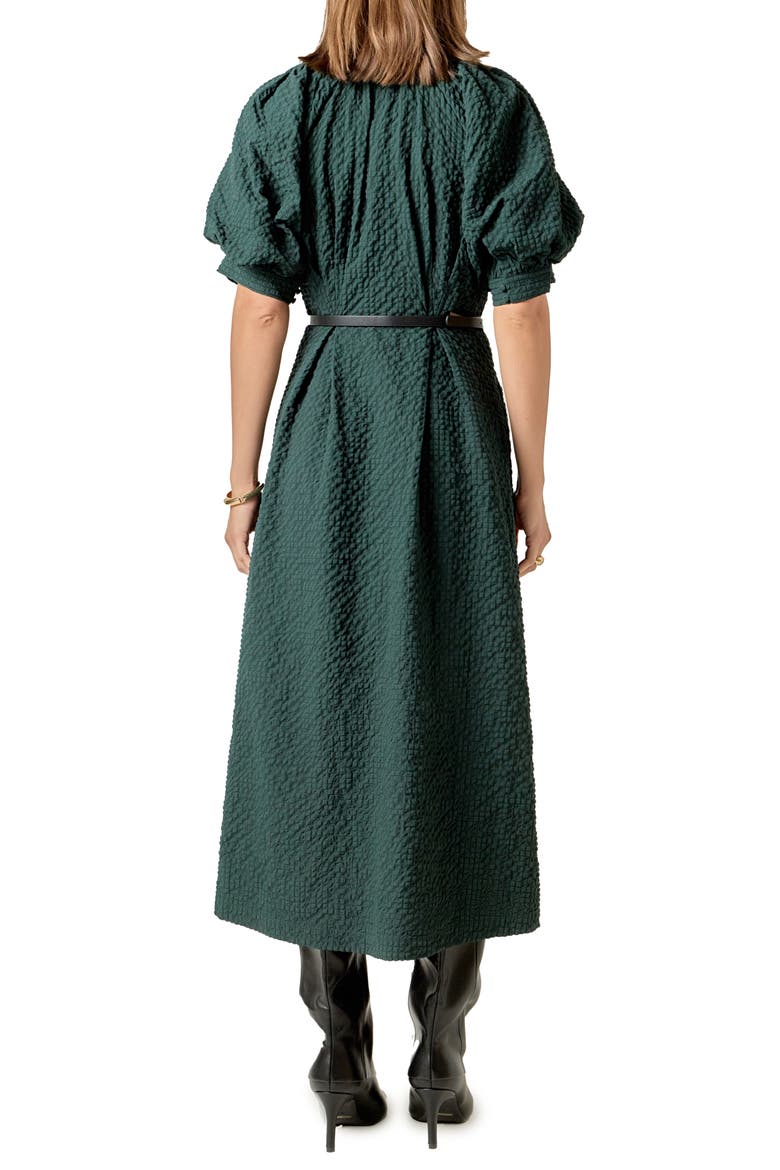 Button Front Maxi Dress, Alternate, color, DARK GREEN