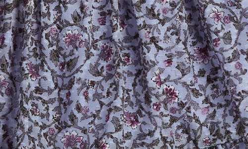 Pippa & Julie Kids' Olive Boho Floral Print Party Dress & Bloomers In Blue