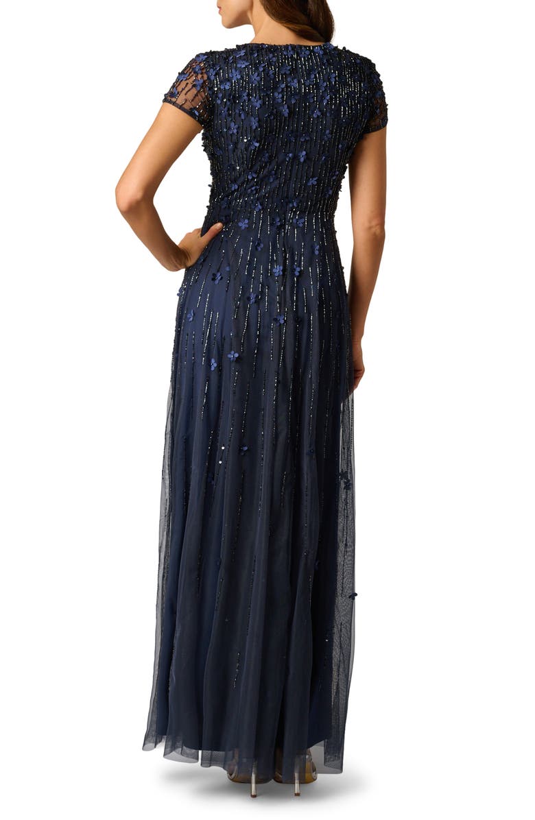 Adrianna Papell Beaded Appliqué Gown, Alternate, color, 