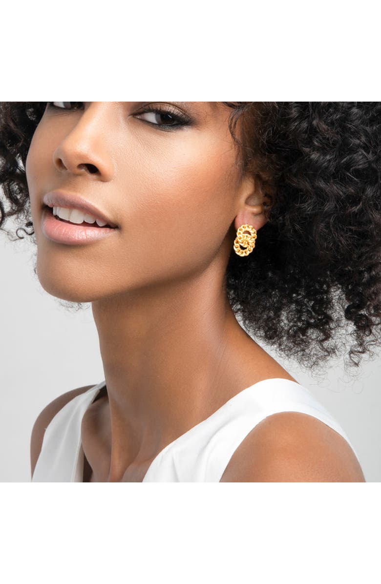 ZARUX Twin Circle Earrings, Alternate, color, Yellow Gold