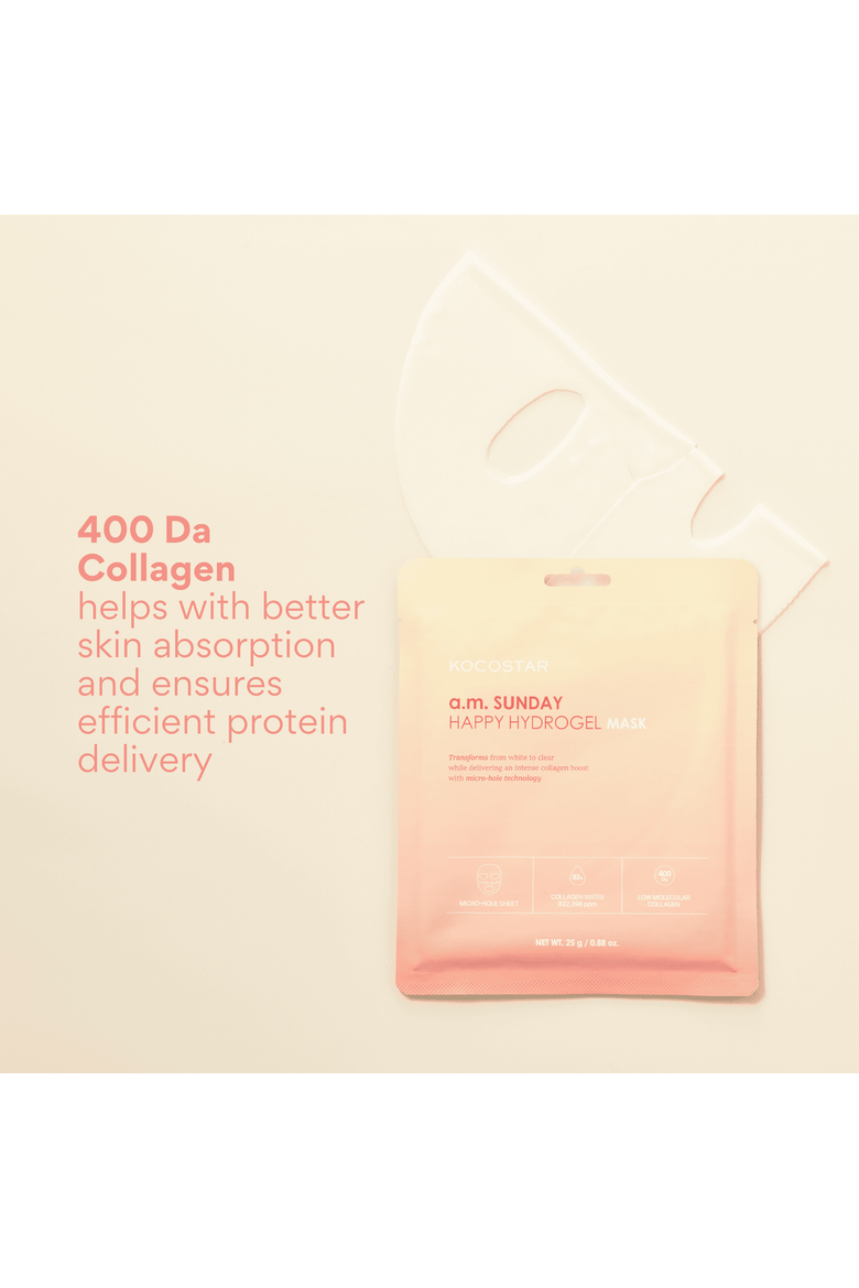 a.m. Sunday Happy Hydrogel Mask, Alternate, color, White