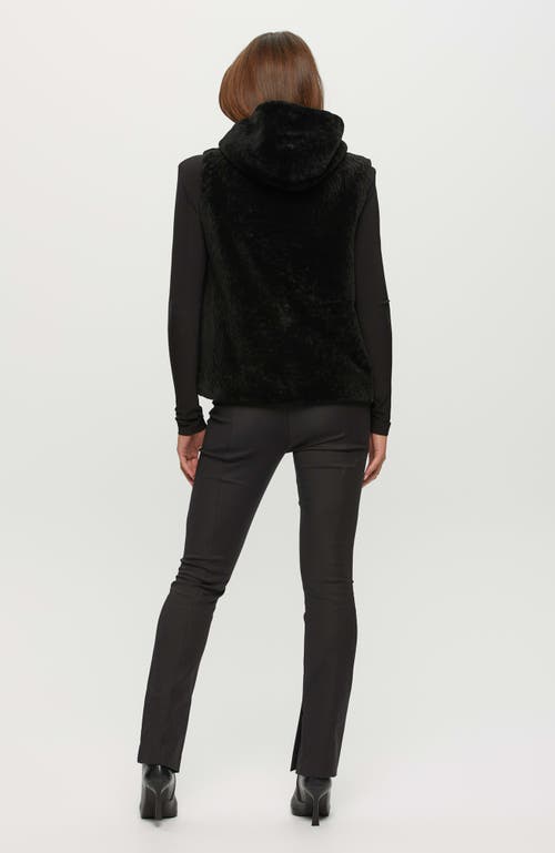 Gorski Reversible Shearling Lamb Hooded Vest In Black