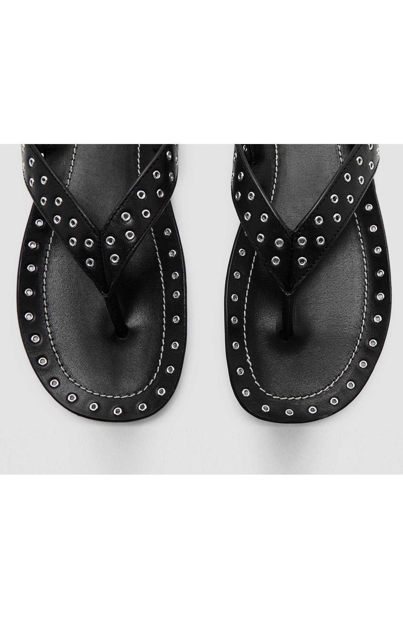 MANGO Grommet Flip Flop, Alternate, color, Black