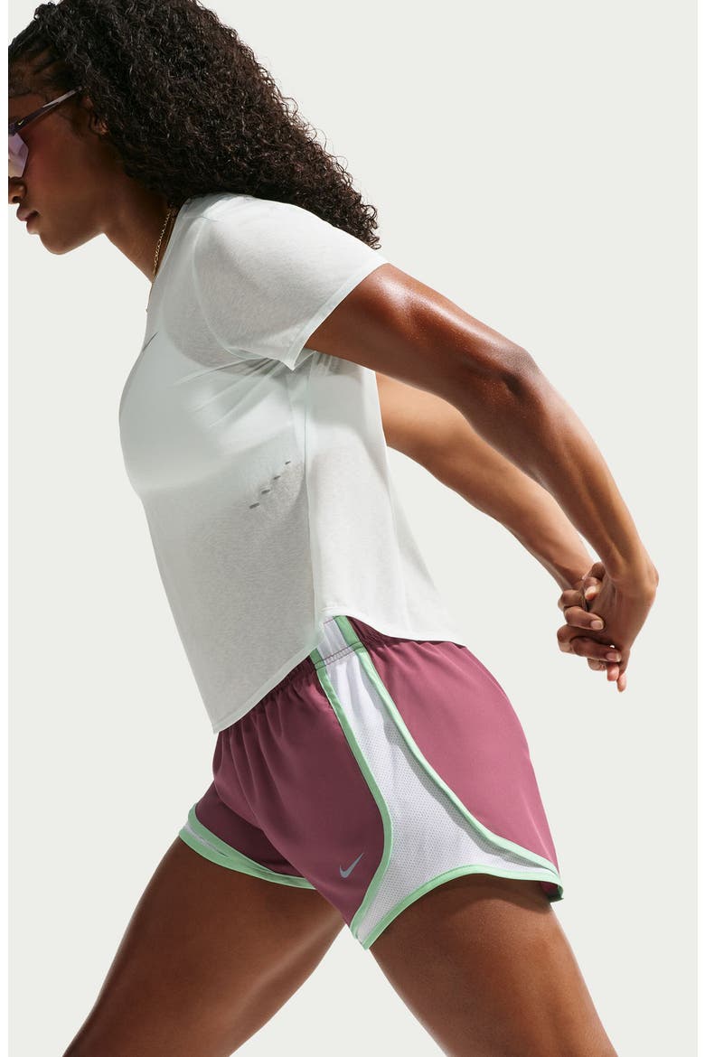 Tempo Dri-FIT Mid-Rise 3-Inch Running Shorts, Alternate, color, PINK SMOKE/ WHITE