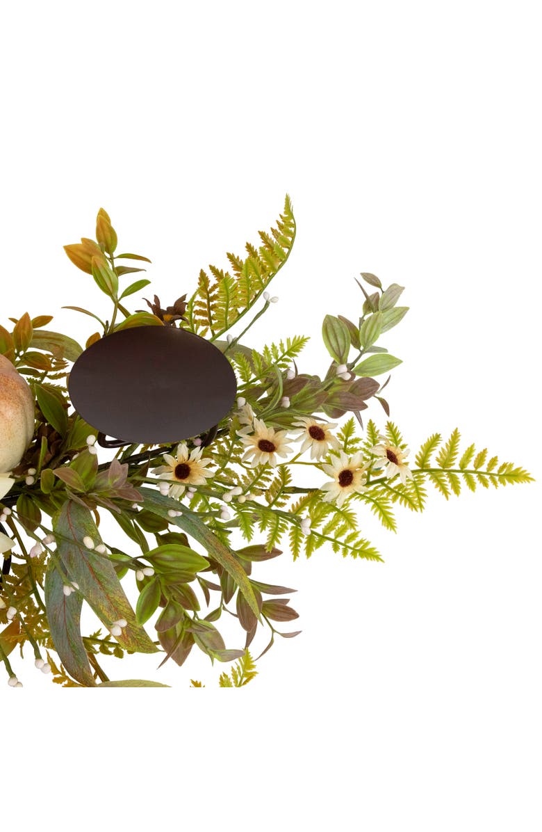 Northlight Sunflowers and Pumpkins Fall Harvest Triple Pillar Candleholder - 28", Alternate, color, Green