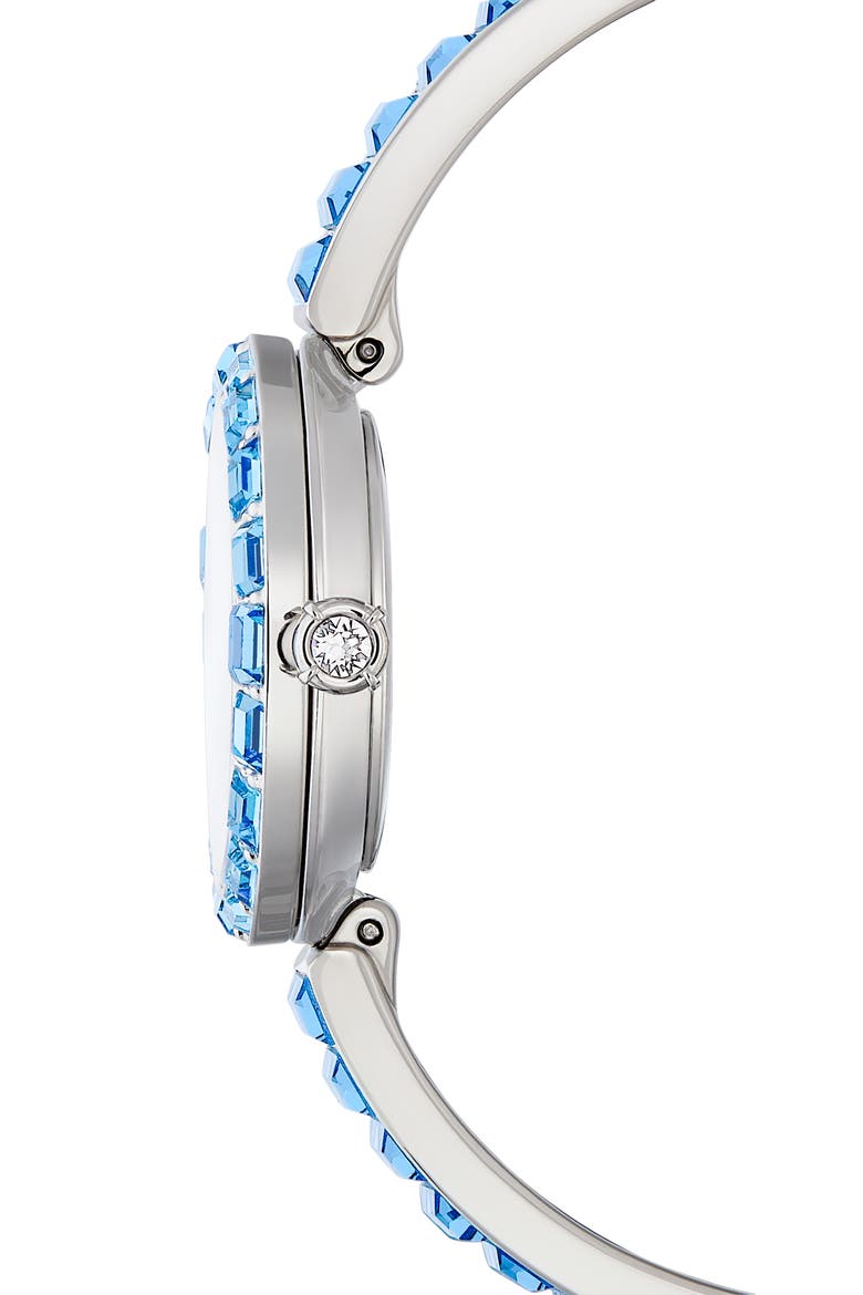 Matrix Blue Baguette Crystal Bracelet Watch, 25mm, Alternate, color, BLUE