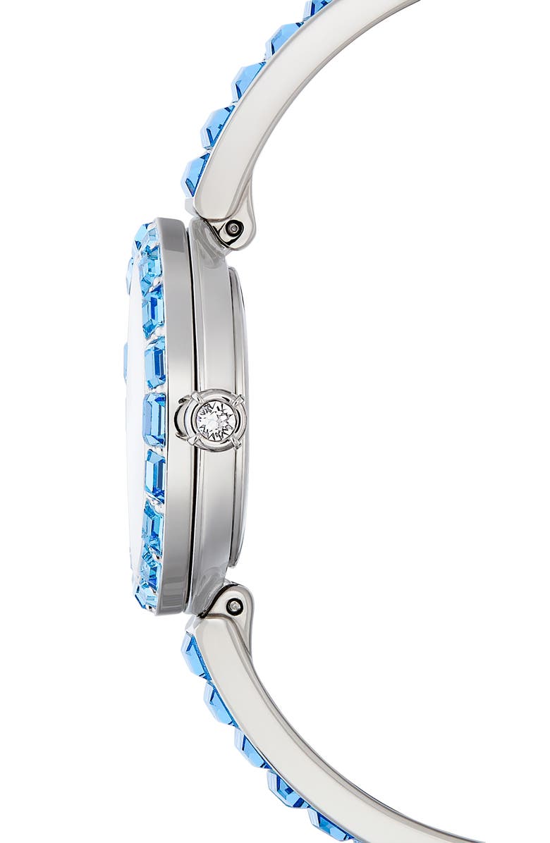 Swarovski Matrix Blue Baguette Crystal Bracelet Watch, 25mm, Alternate, color, Blue