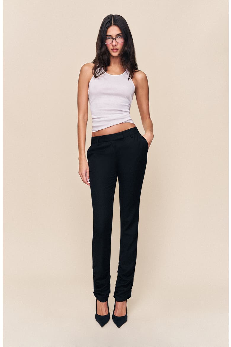 Cora Ruched Hem Pant, Alternate, color, Black