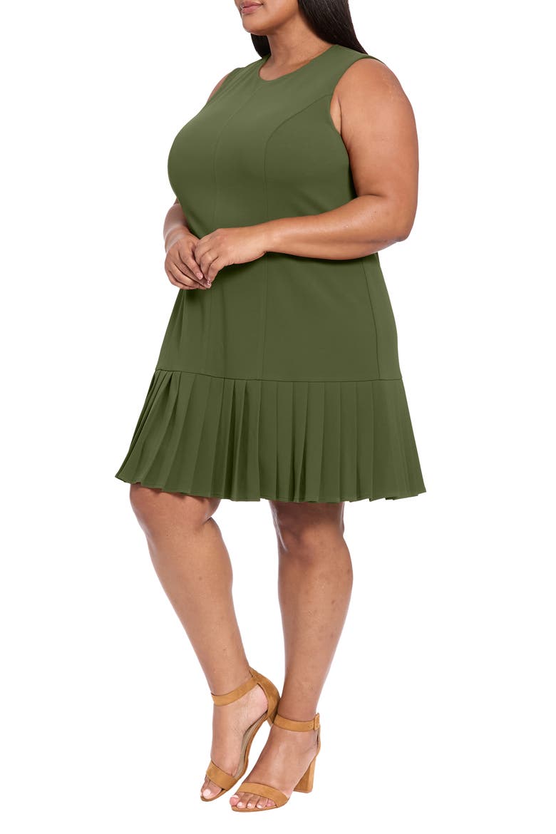 Pleated Sheath Dress, Alternate, color, RIFLE GREEN