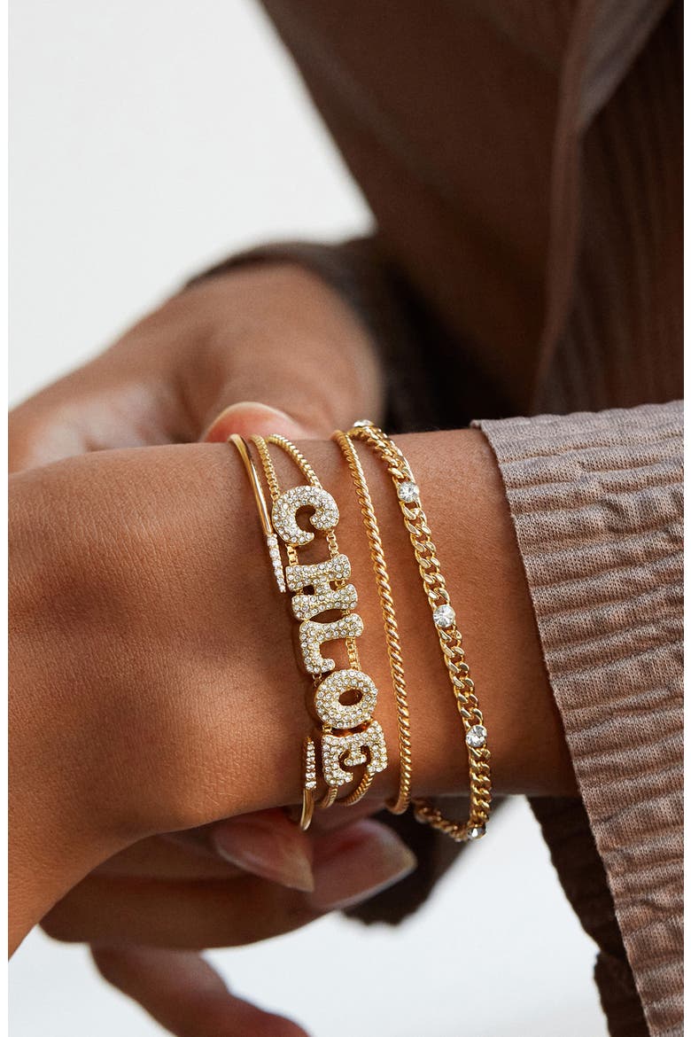 Retro Custom Slider Bracelet, Alternate, color, GOLD