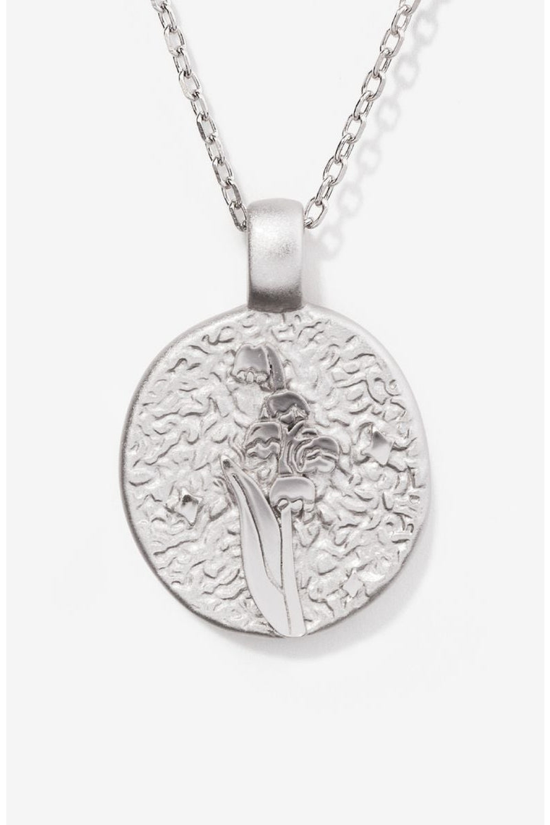Silver Birth Flower Necklace, Main, color, Lily of the Valley