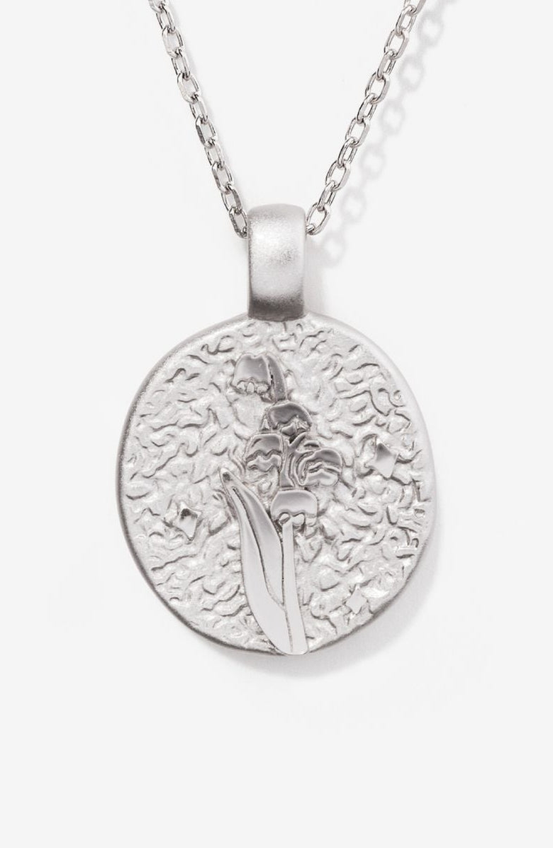 Little Sky Stone Silver Birth Flower Necklace, Main, color, Lily Of The Valley