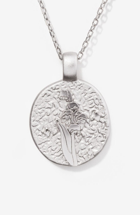 Water Lily July Birth Flower Necklace