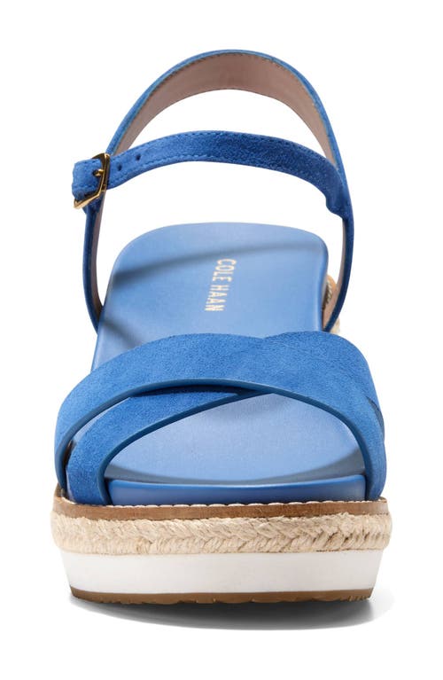 Cole Haan Silvee Espadrille Wedge Sandal In Dutch Blue Suede