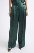Reiss Zadie Pleated Satin Pants