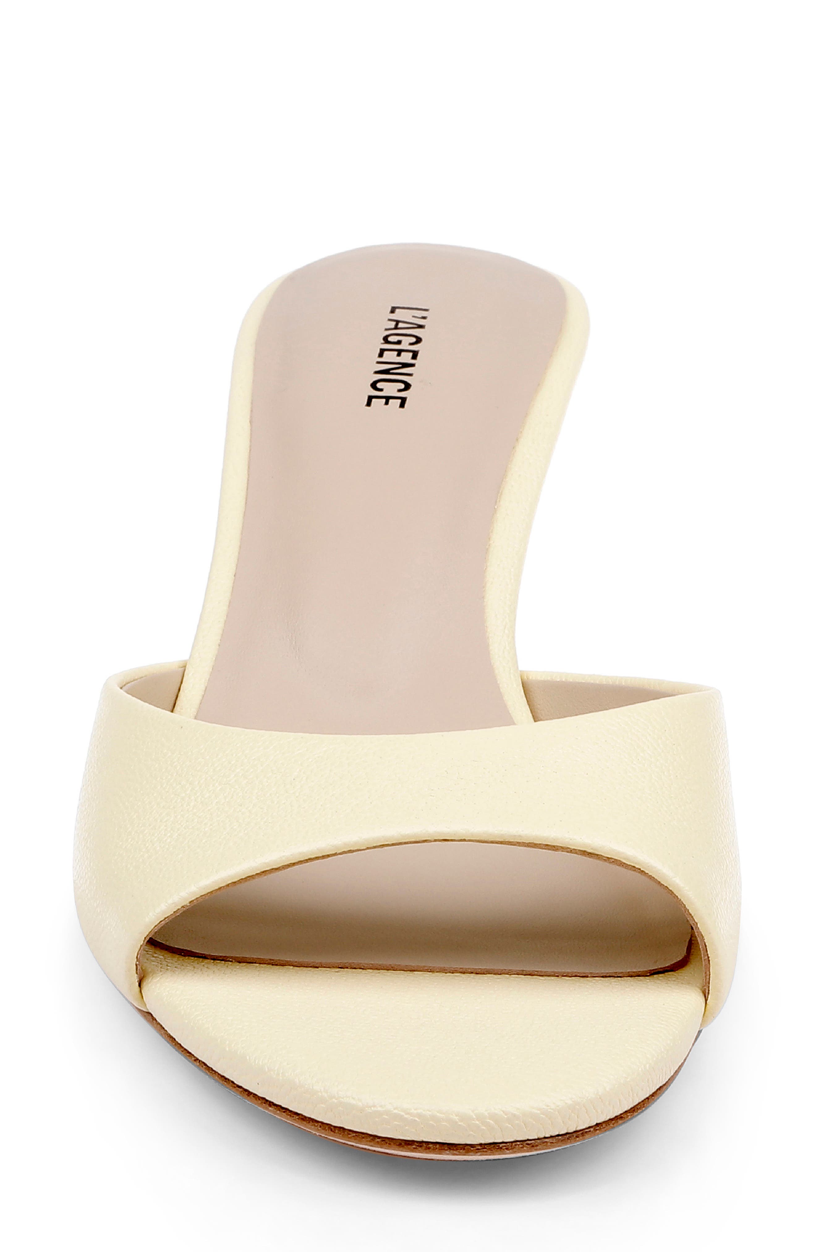 L'AGENCE Arleen Slide Sandal, Alternate, color, Lemon Leather
