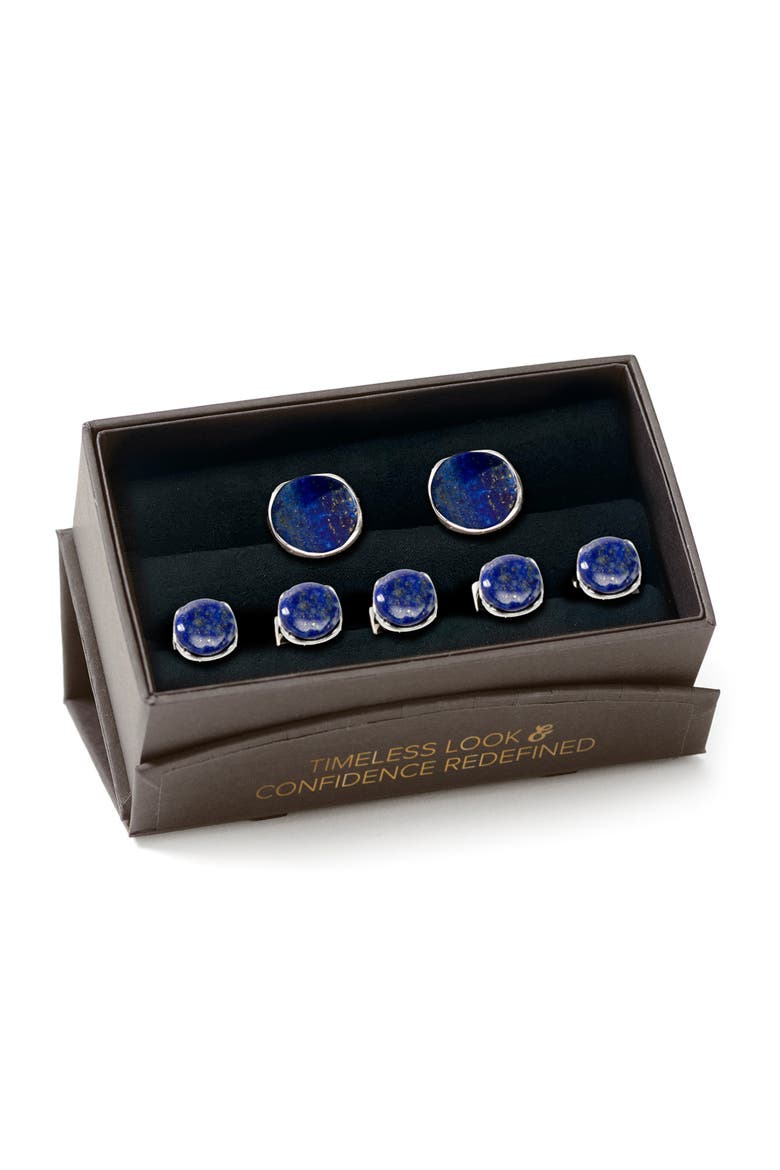 Lapis Cuff Links & Studs Set, Alternate, color, BLUE