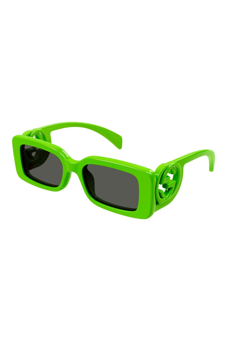 54mm Rectangular Sunglasses, Alternate, color, GREEN