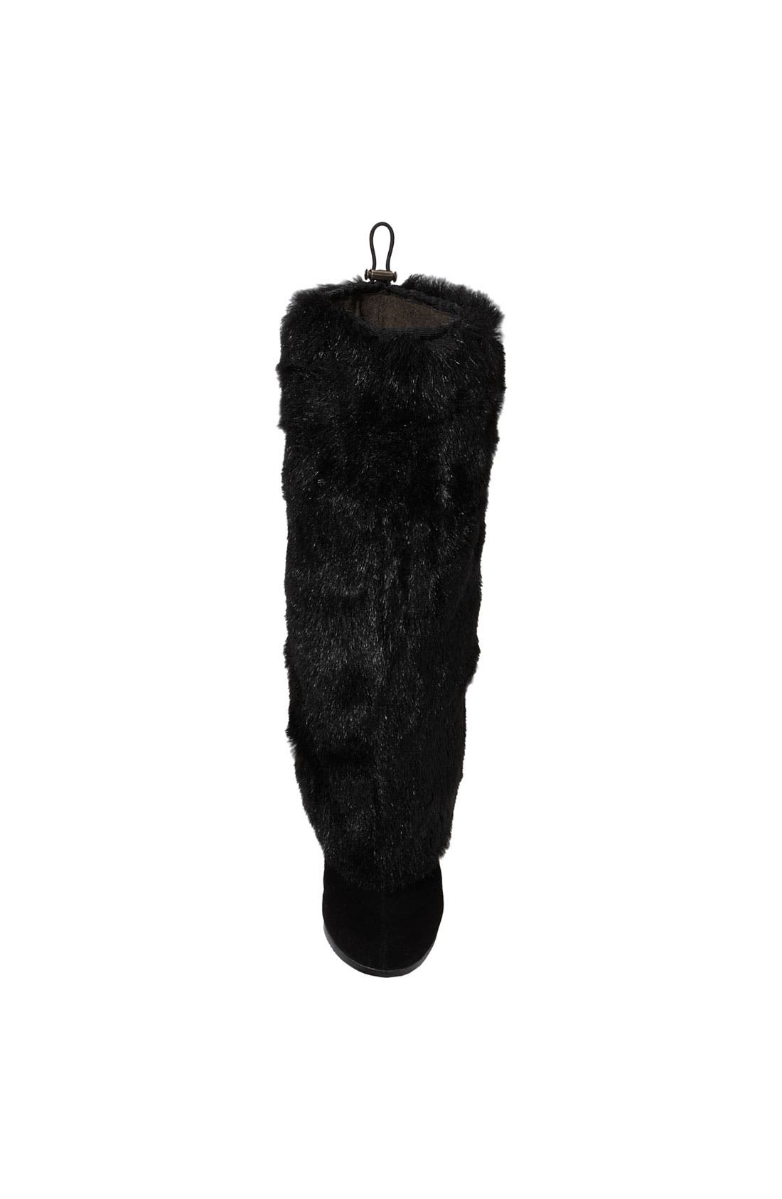 'Shalin' Faux Fur Boot, Alternate, color, BLACK KID SUEDE