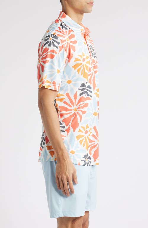 Swannies Donald Floral Golf Polo In Melon