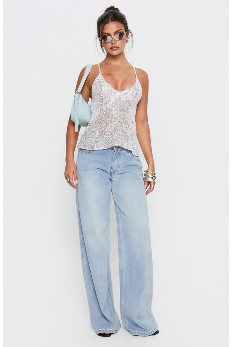 Opaline Sequin Camisole, Alternate, color, SILVER
