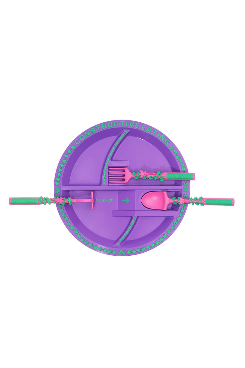 Utensil and Divided Plate Set for Kids and Toddlers, Alternate, color, Purple