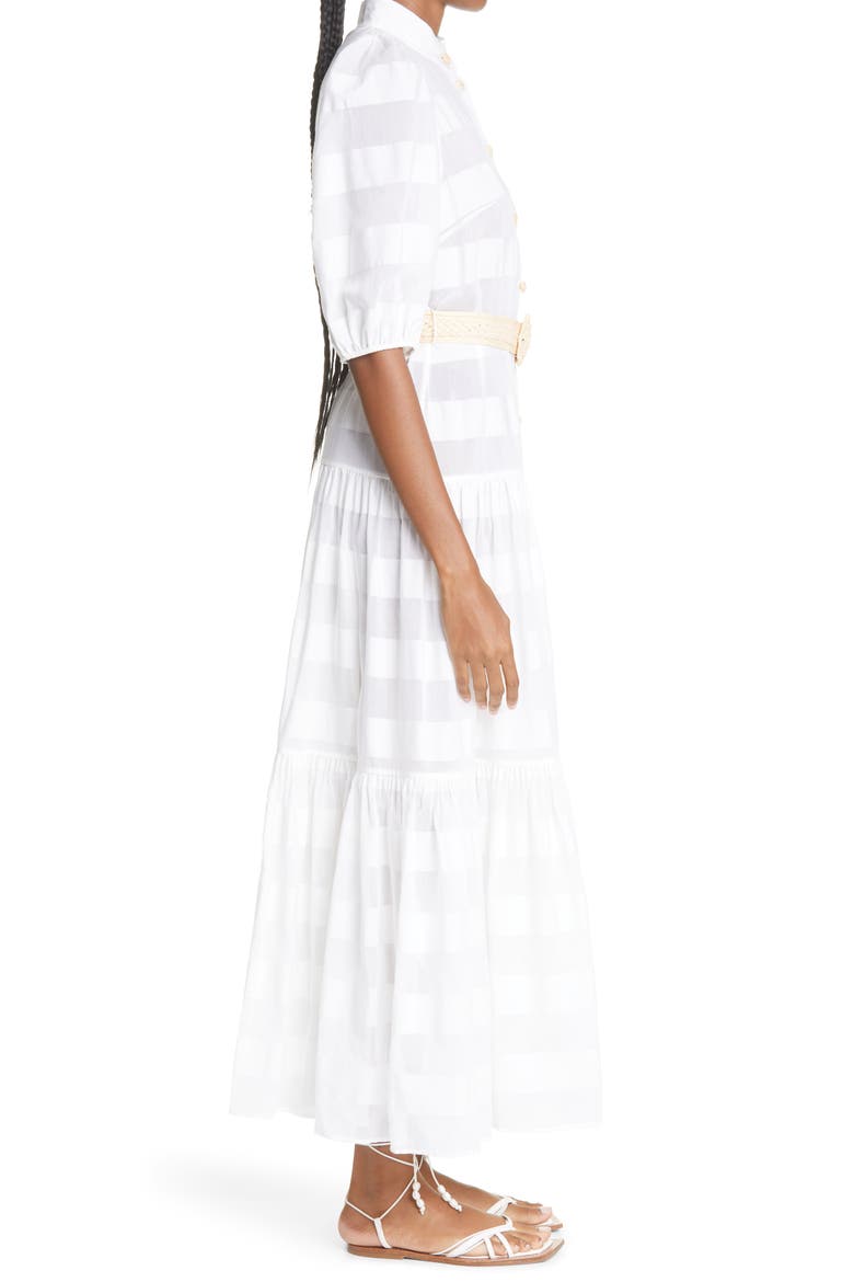 Rosa Stripe Cotton & Silk Shirtdress, Alternate, color, IVORY