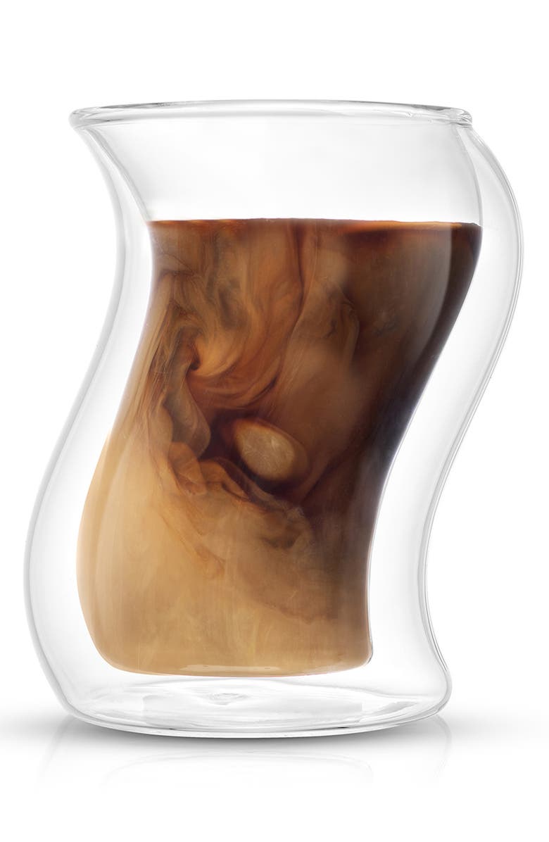 JoyJolt Pivot Mugs - Set of 4, Alternate, color, Clear