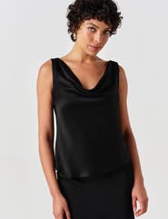 Ghost London Nyla Cowl Neck Satin Top