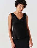 Ghost London Nyla Cowl Neck Satin Top